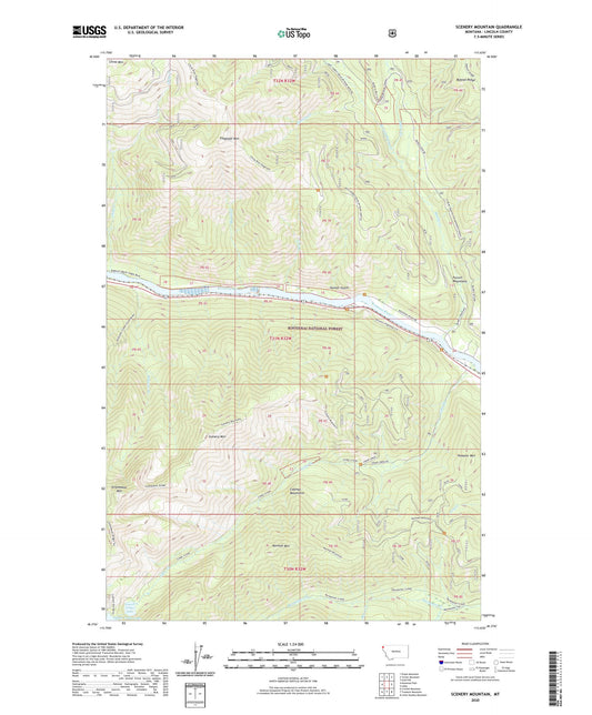 Scenery Mountain Montana US Topo Map Image