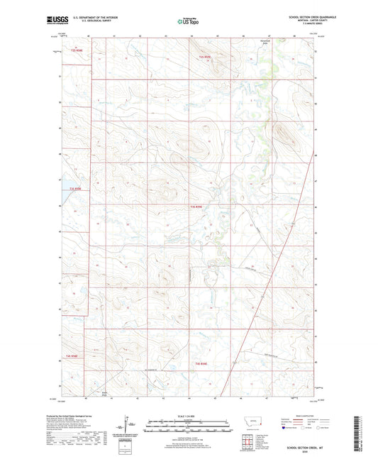 School Section Creek Montana US Topo Map Image