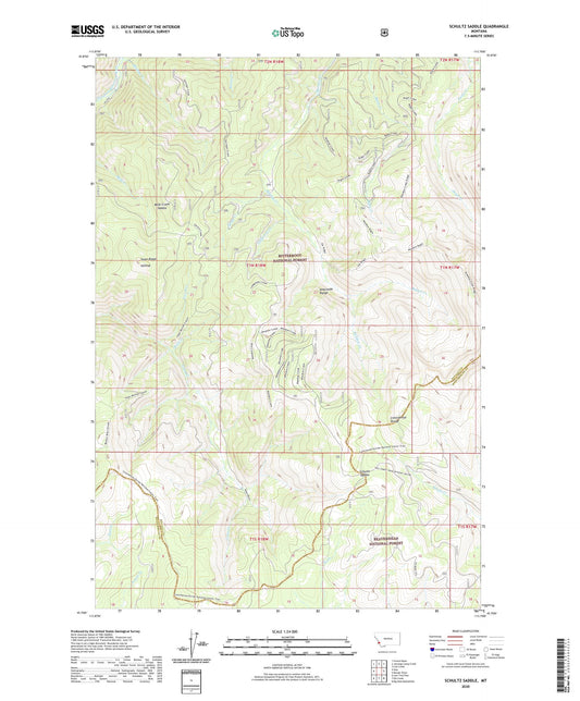 Schultz Saddle Montana US Topo Map Image