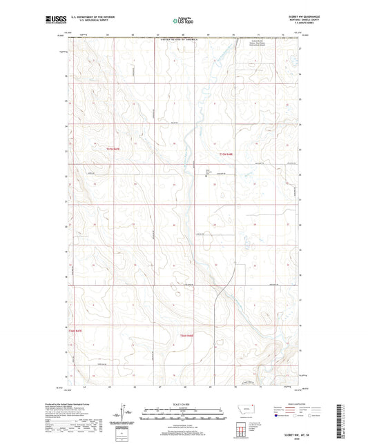Scobey NW Montana US Topo Map Image