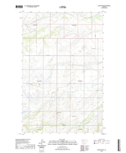 Scoffin Butte Montana US Topo Map Image