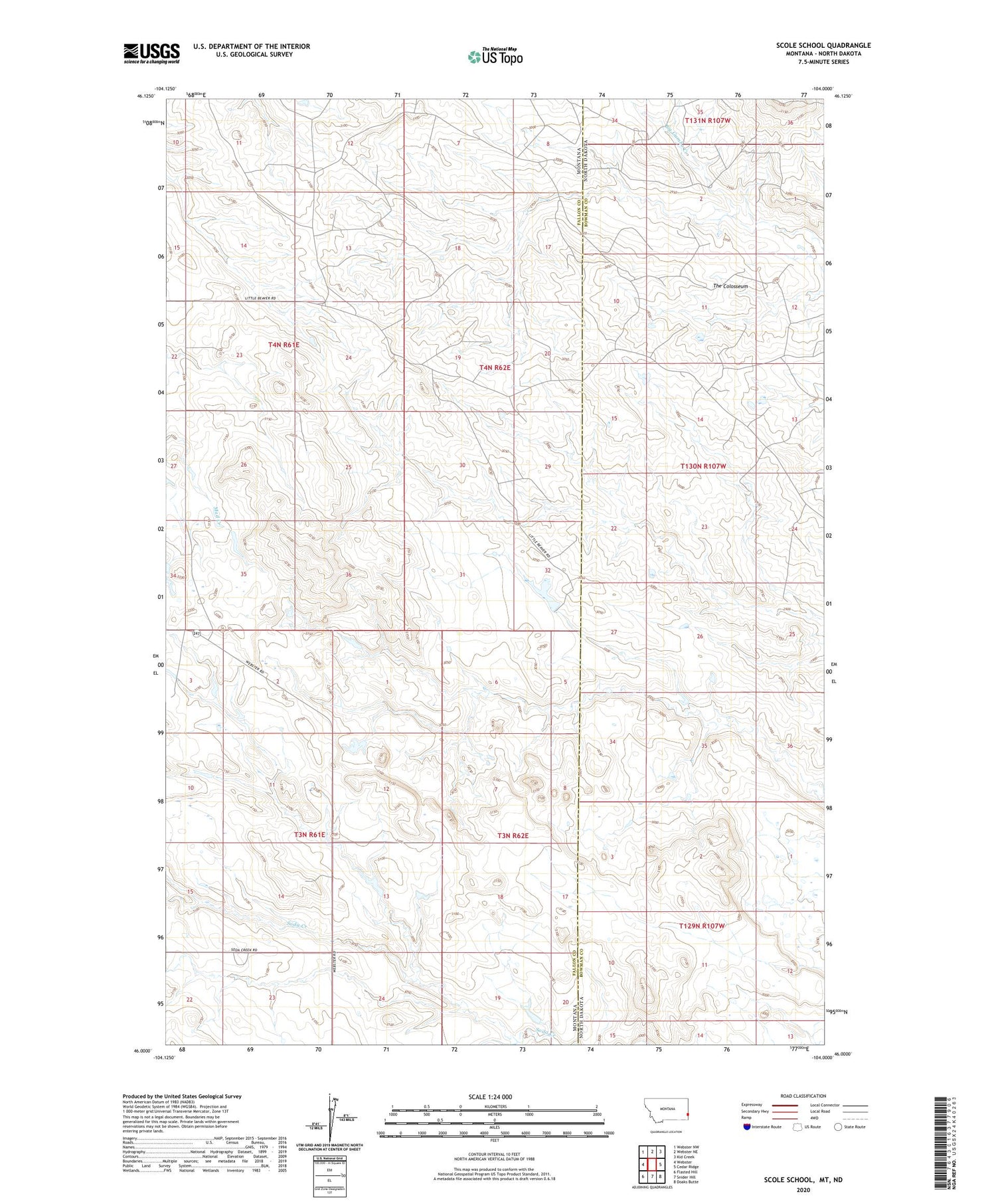 Scole School Montana US Topo Map Image