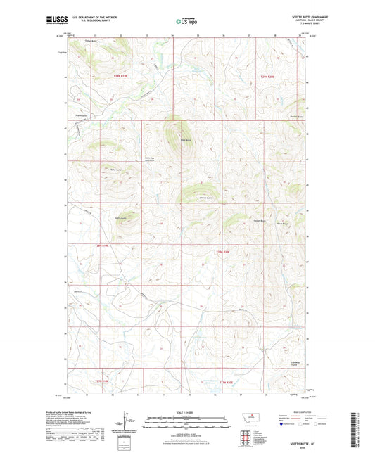 Scotty Butte Montana US Topo Map Image