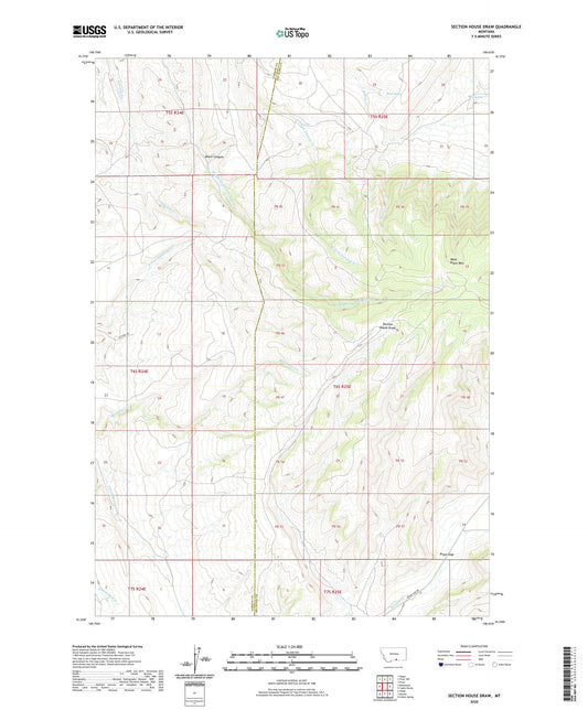 Section House Draw Montana US Topo Map Image