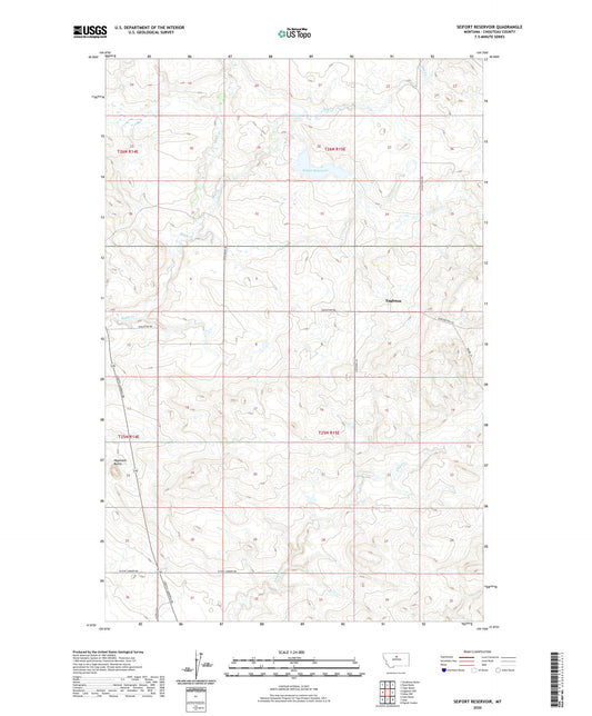 Seifort Reservoir Montana US Topo Map Image