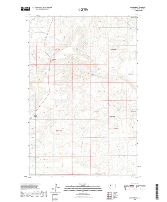 Sevenmile Hill Montana US Topo Map Image