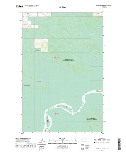 Seventh Point Buttes Montana US Topo Map Image