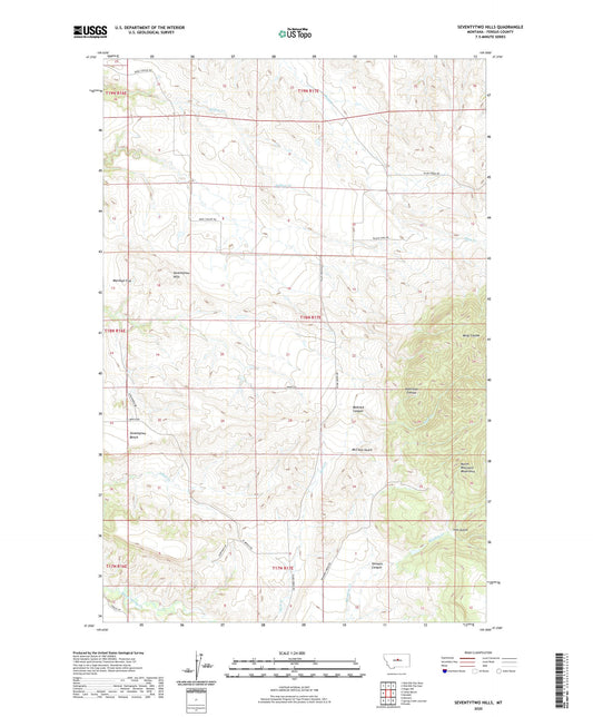 Seventytwo Hills Montana US Topo Map Image