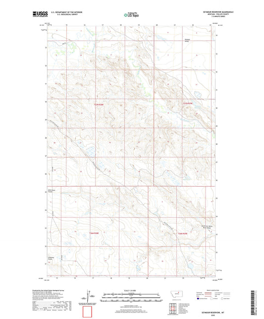 Seymour Reservoir Montana US Topo Map Image