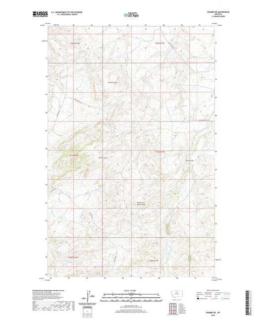 Shambo NE Montana US Topo Map Image