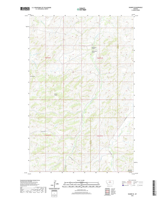 Shambo SE Montana US Topo Map Image