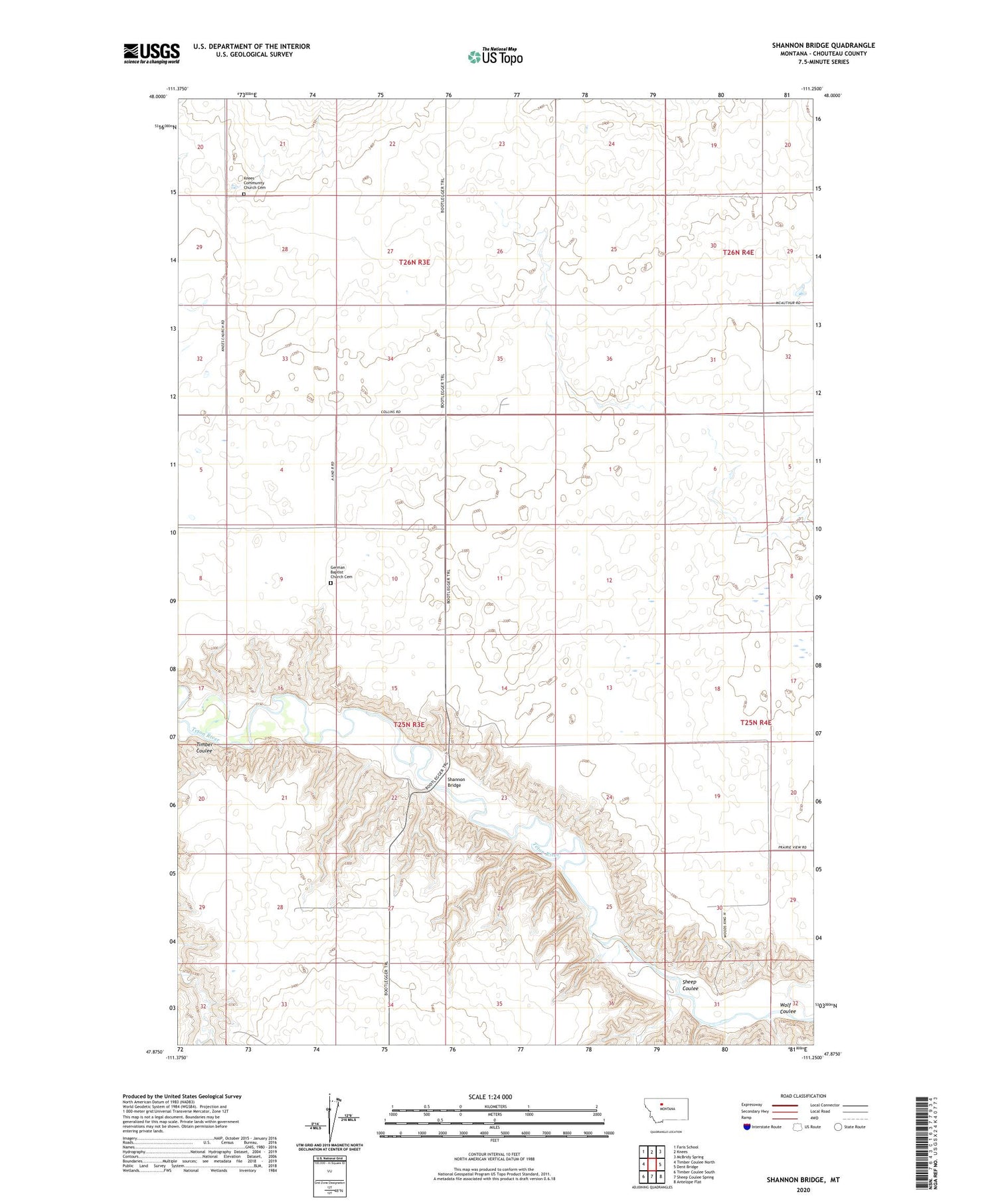 Shannon Bridge Montana US Topo Map Image