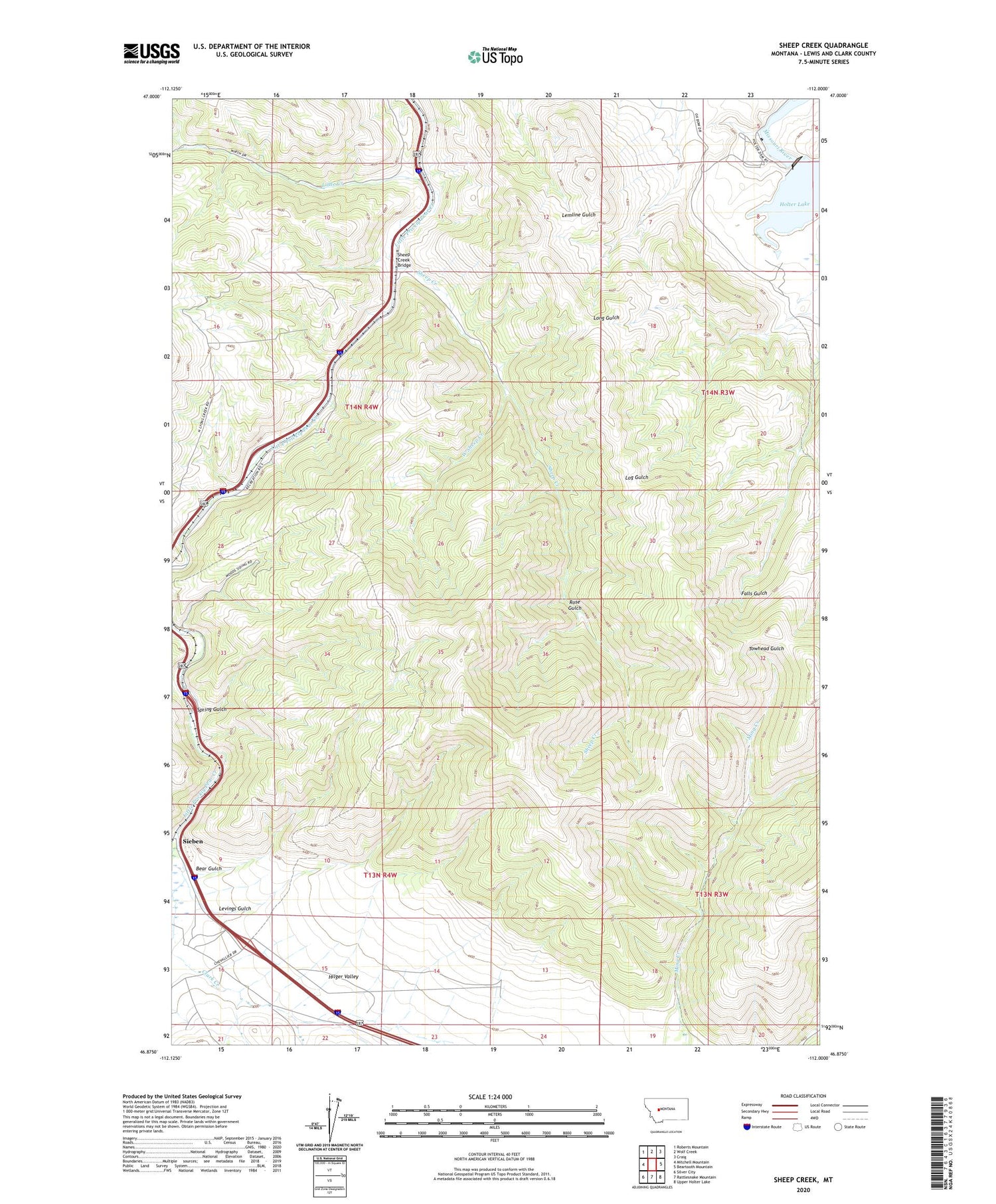 Sheep Creek Montana US Topo Map Image