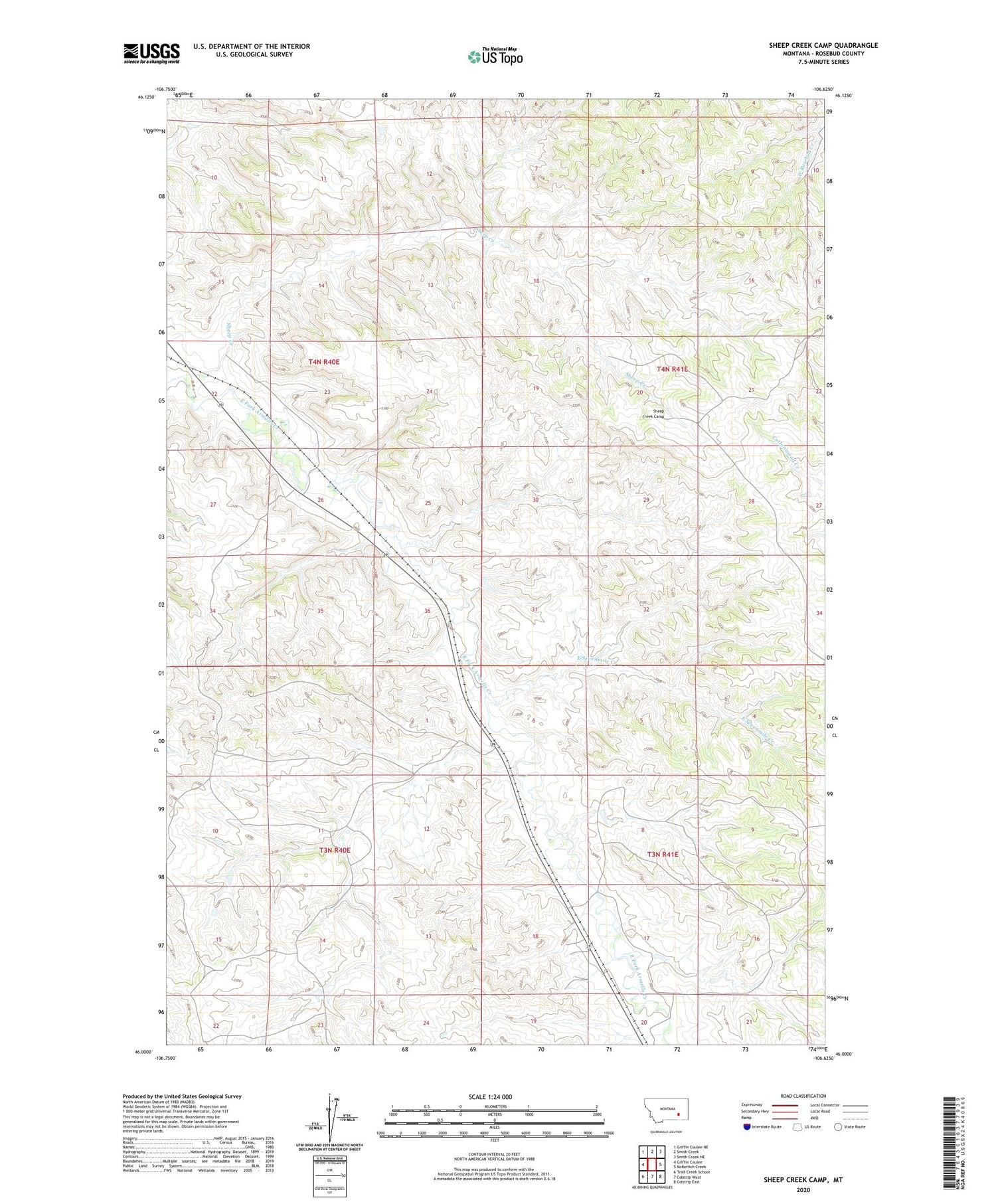 Sheep Creek Camp Montana US Topo Map Image