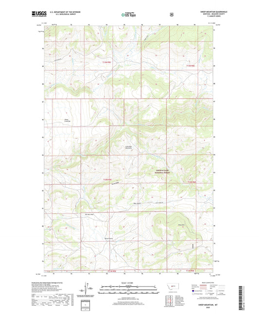 Sheep Mountain Montana US Topo Map Image