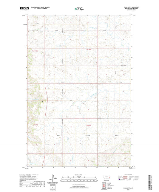 Shell Butte Montana US Topo Map Image