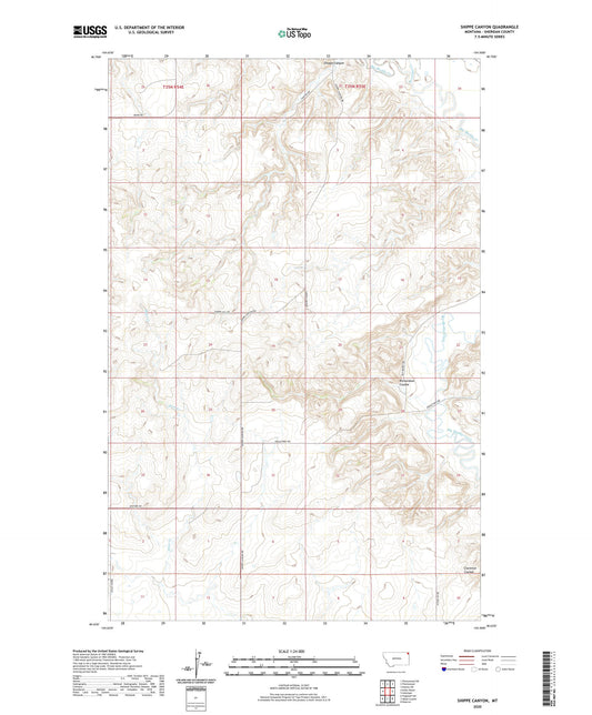 Shippe Canyon Montana US Topo Map Image