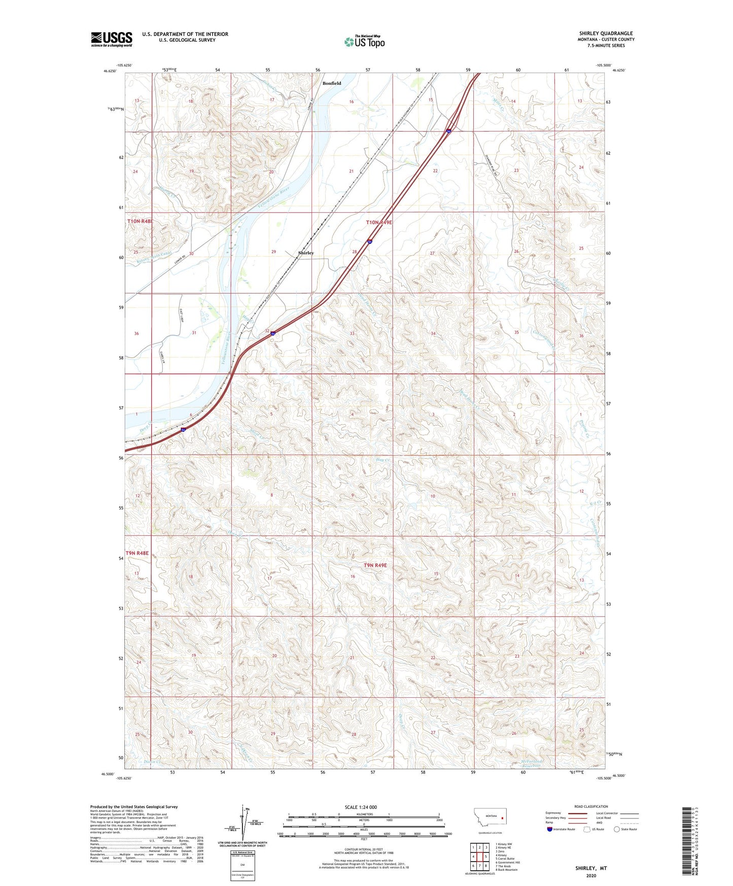 Shirley Montana US Topo Map Image