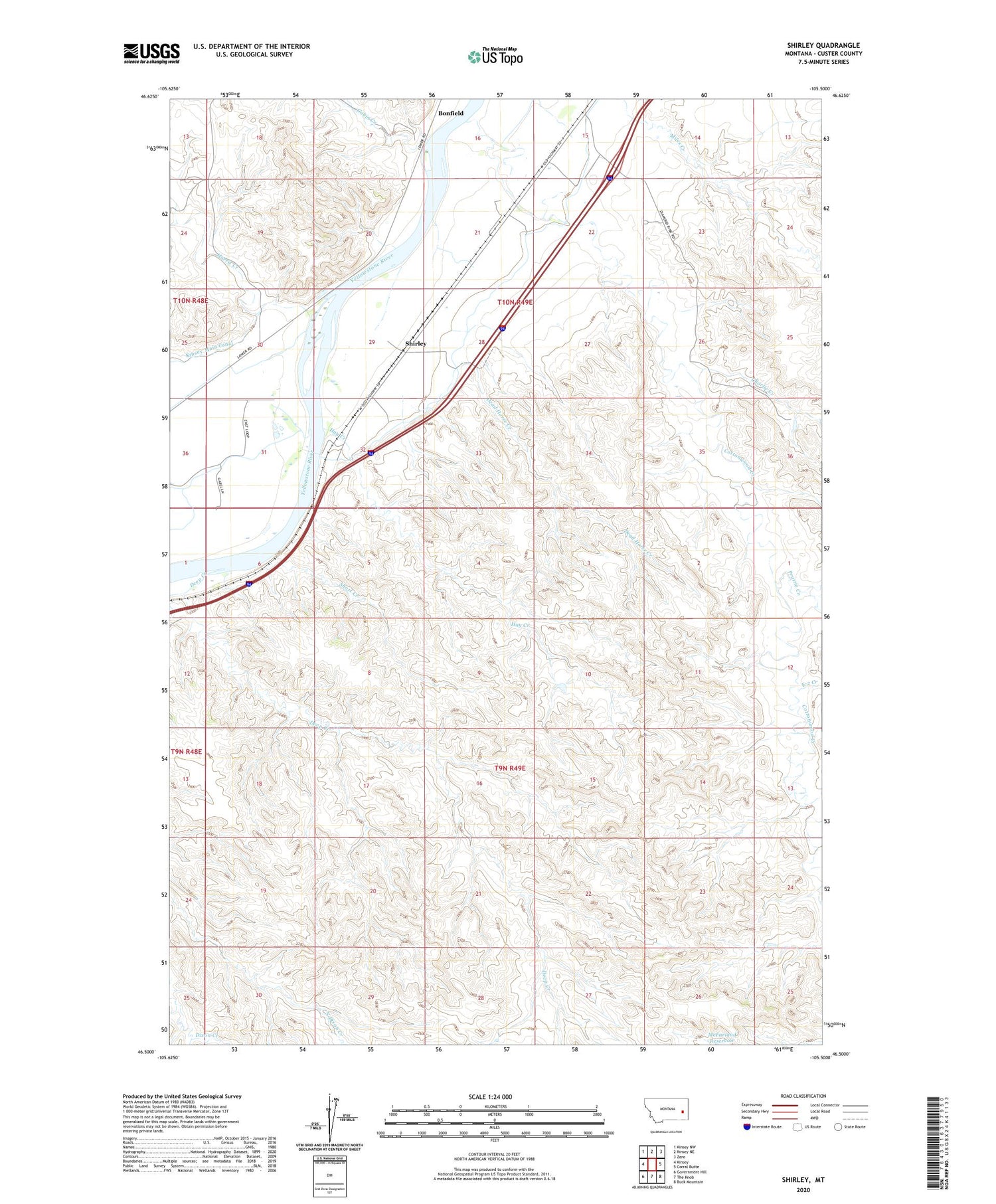 Shirley Montana US Topo Map Image