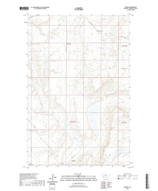 Shonkin Montana US Topo Map Image