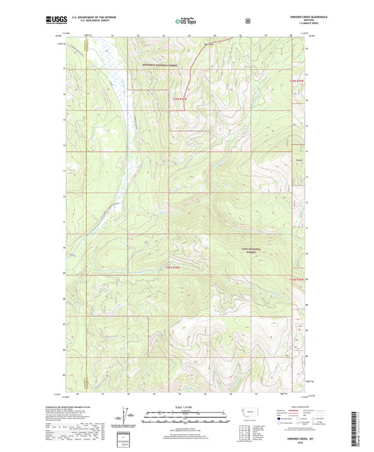 Shroder Creek Montana US Topo Map Image