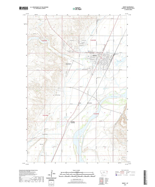 Sidney Montana US Topo Map Image