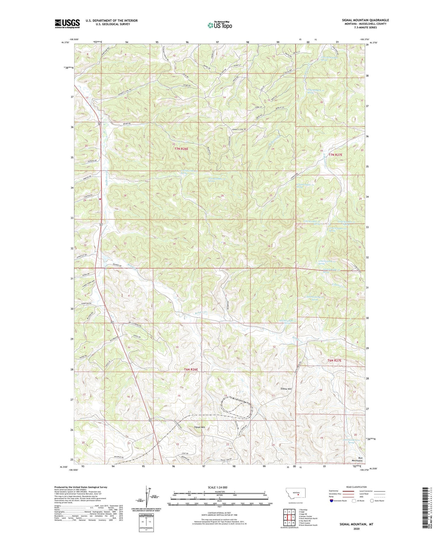 Signal Mountain Montana US Topo Map Image