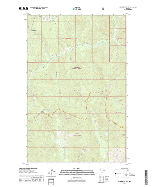 Silver Butte Pass Montana US Topo Map Image
