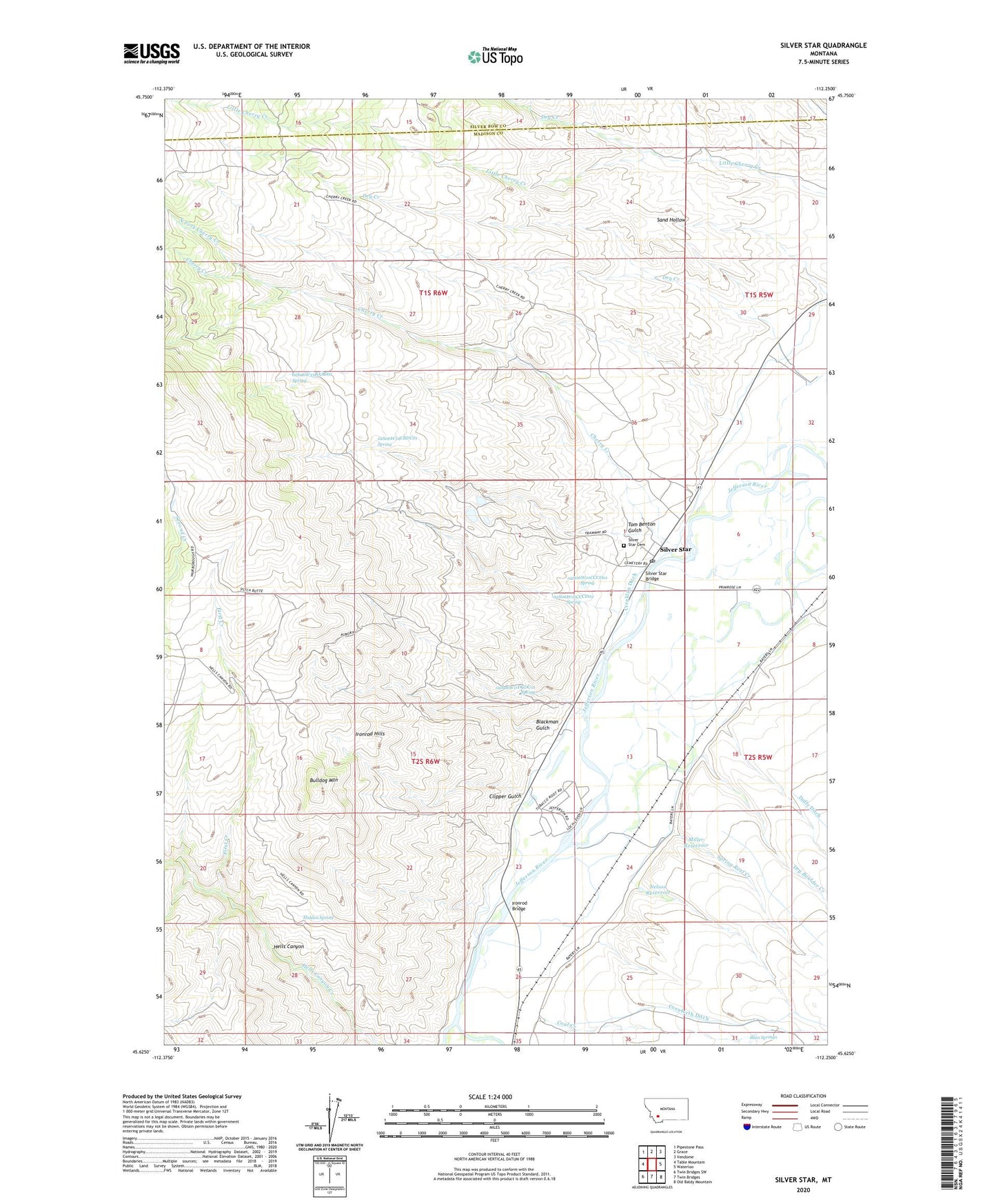 Silver Star Montana US Topo Map Image