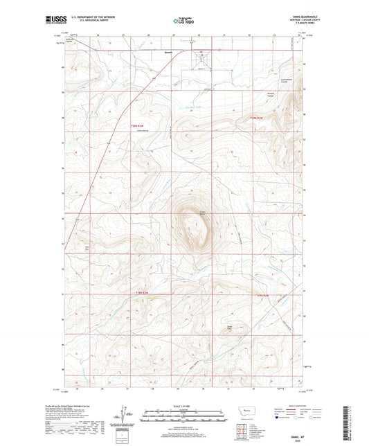 Simms Montana US Topo Map Image
