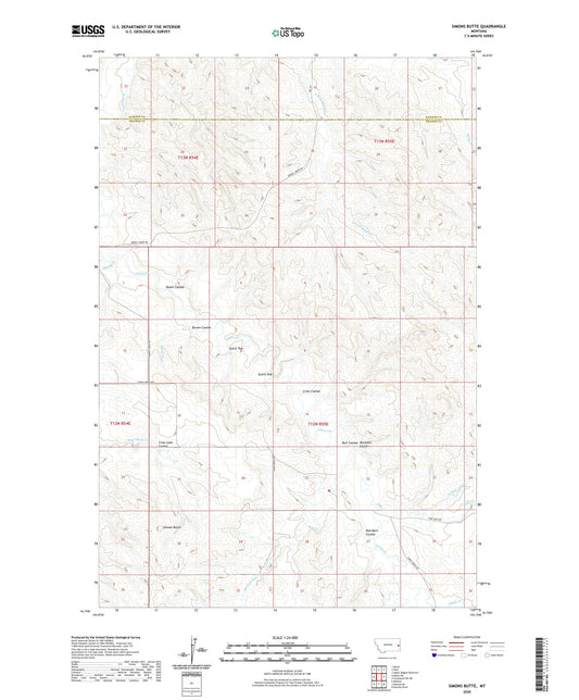 Simons Butte Montana US Topo Map Image