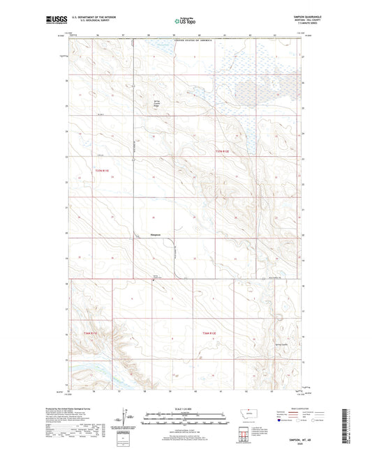 Simpson Montana US Topo Map Image