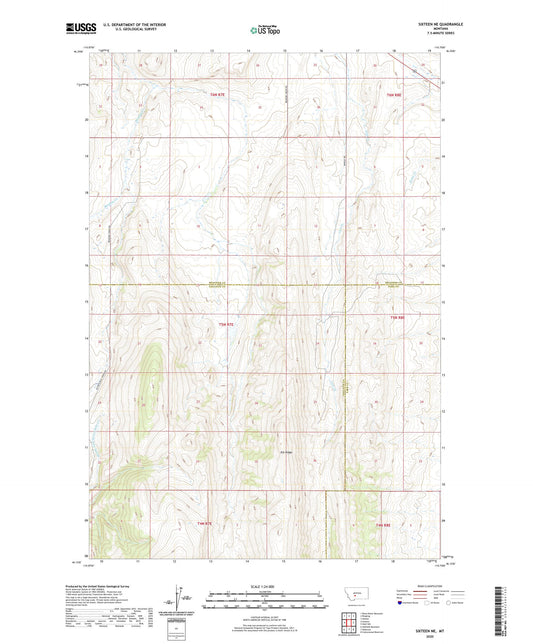 Sixteen NE Montana US Topo Map Image