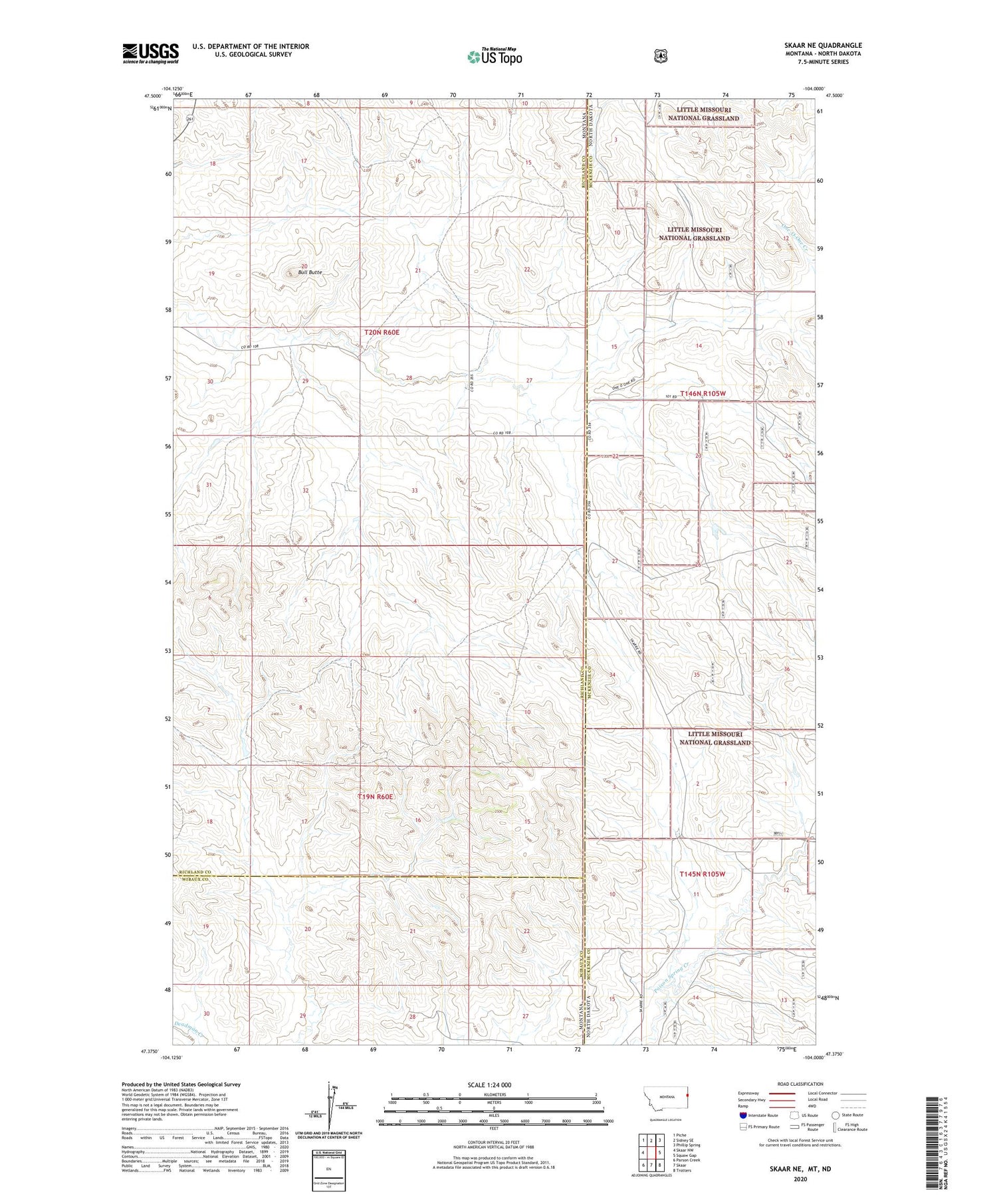 Skaar NE Montana US Topo Map Image