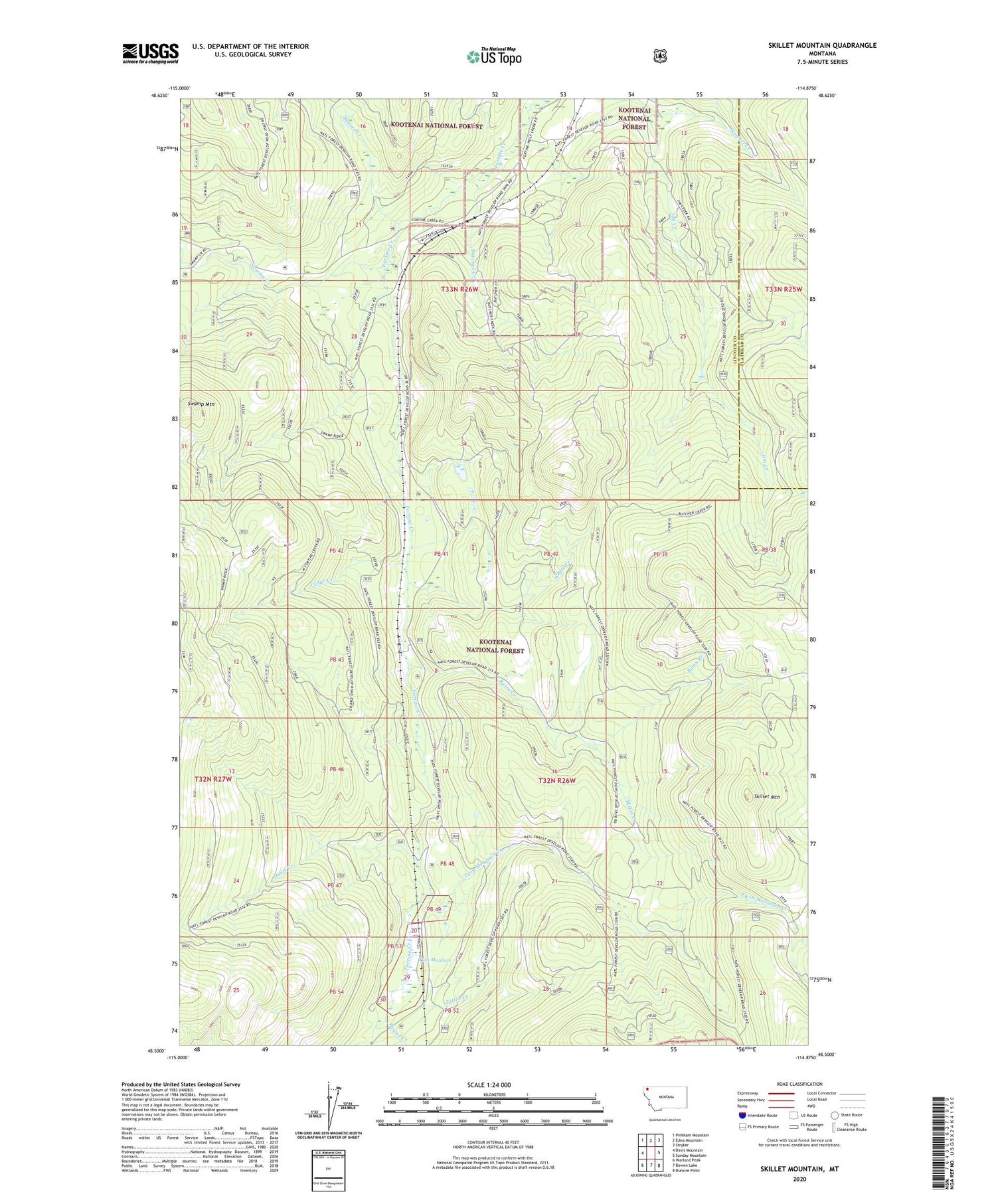 Skillet Mountain Montana US Topo Map Image