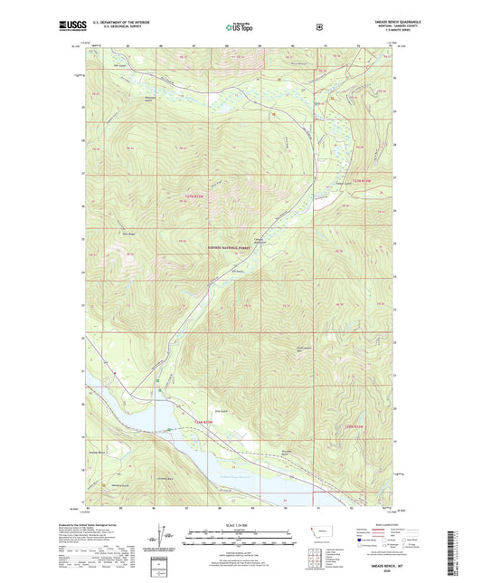 Smeads Bench Montana US Topo Map Image