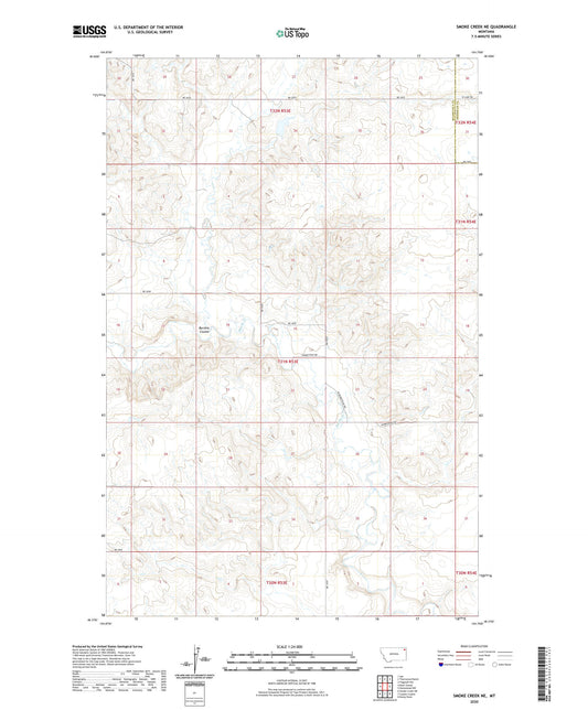 Smoke Creek NE Montana US Topo Map Image