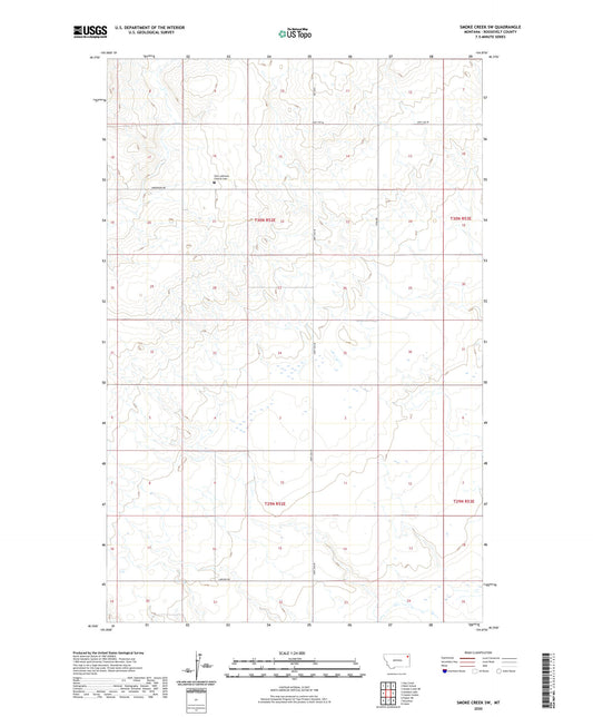 Smoke Creek SW Montana US Topo Map Image