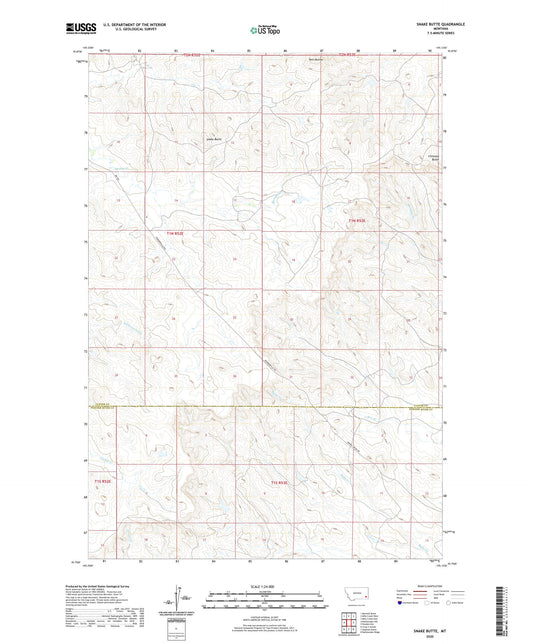 Snake Butte Montana US Topo Map Image