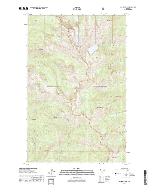 Snowshoe Peak Montana US Topo Map Image