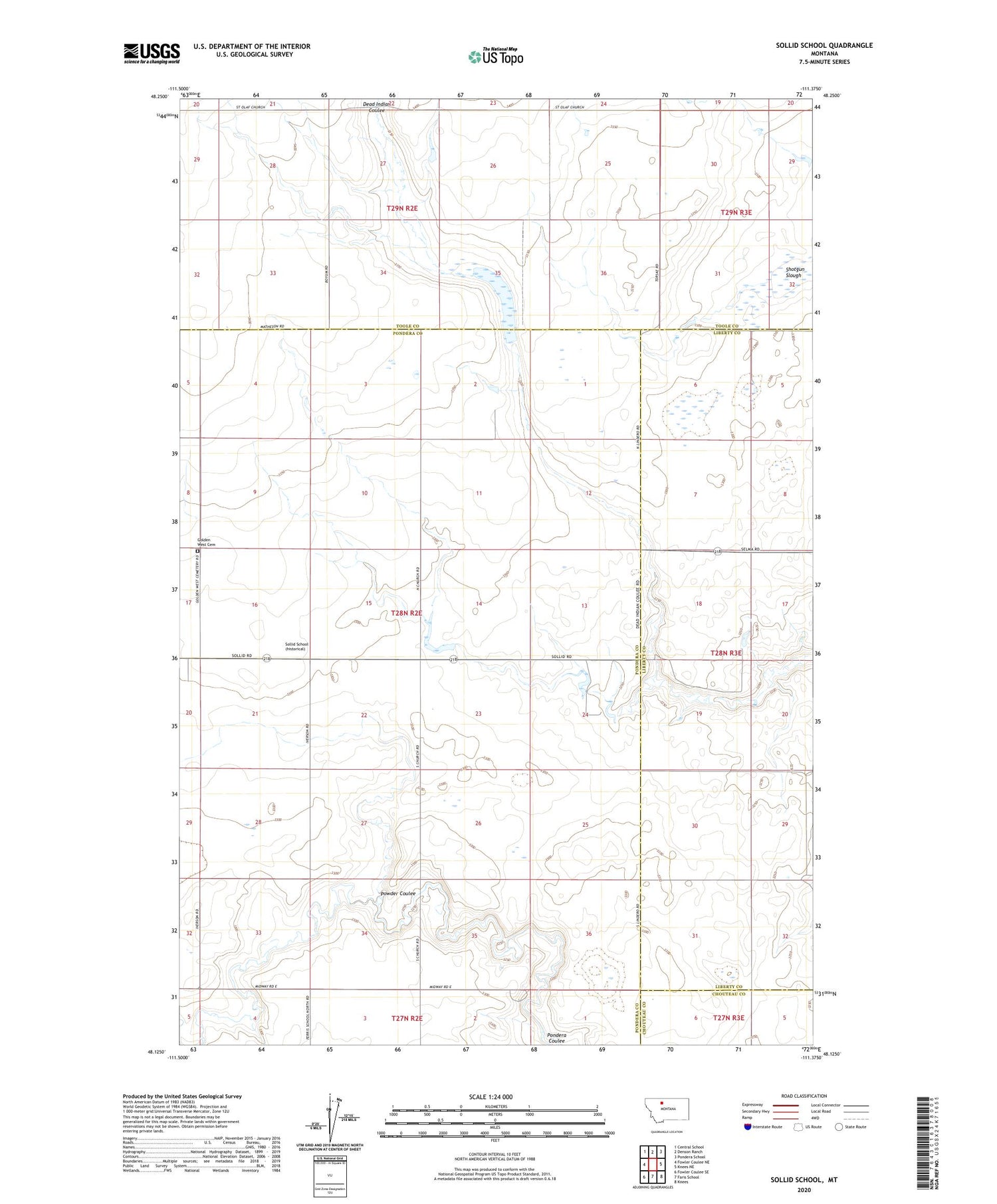 Sollid School Montana US Topo Map Image