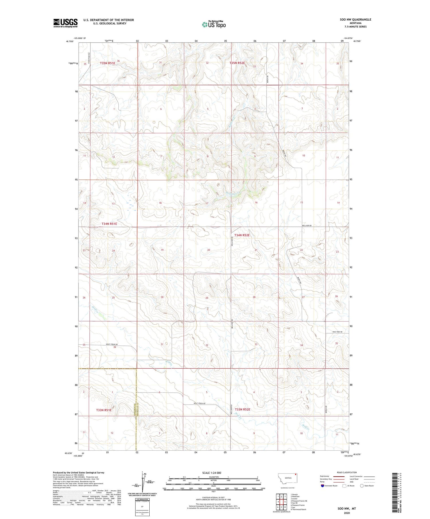 Soo NW Montana US Topo Map Image