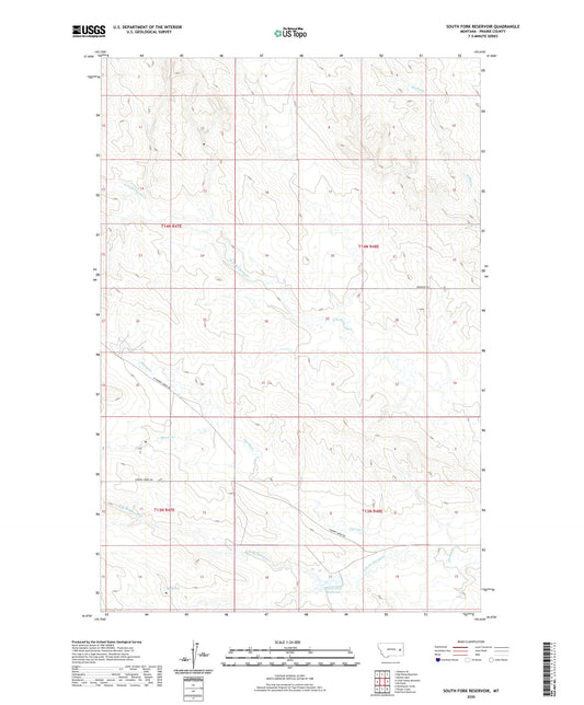 South Fork Reservoir Montana US Topo Map Image
