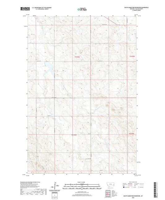 South Sandstone Reservoir Montana US Topo Map Image