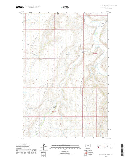 Spanish Coulee School Montana US Topo Map Image