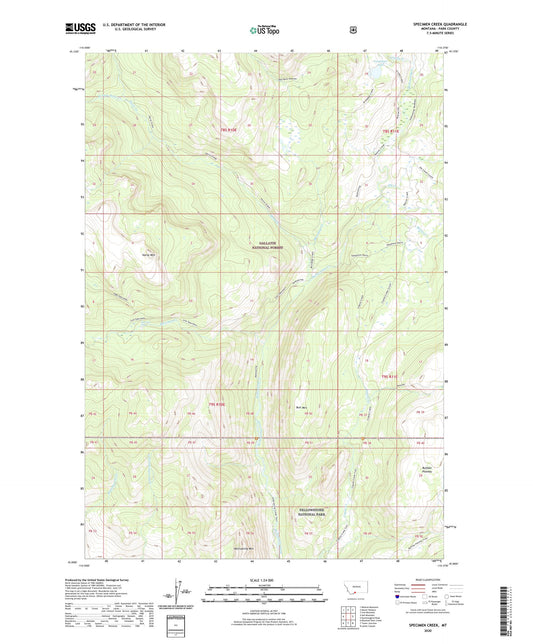 Specimen Creek Montana US Topo Map Image