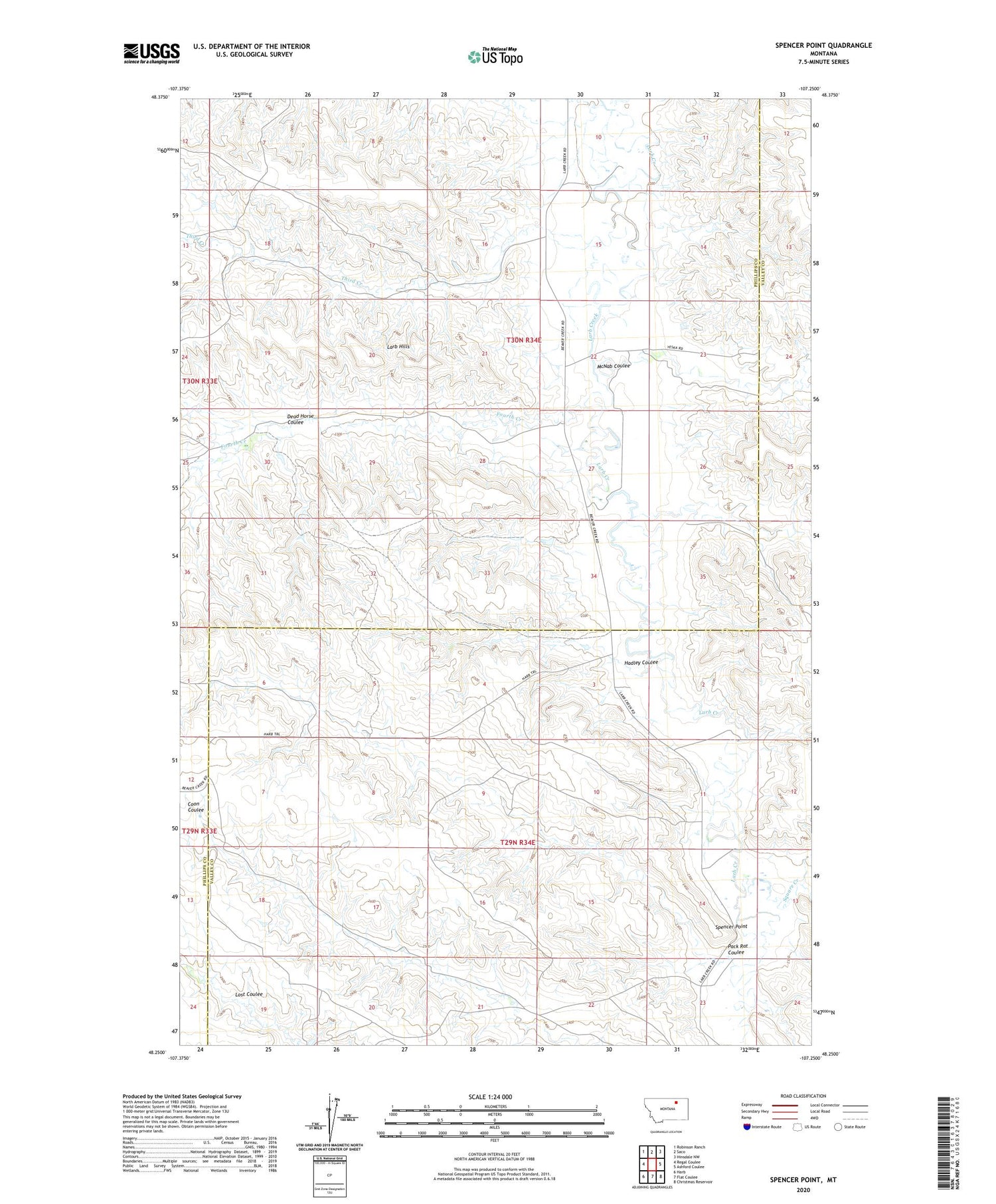 Spencer Point Montana US Topo Map Image