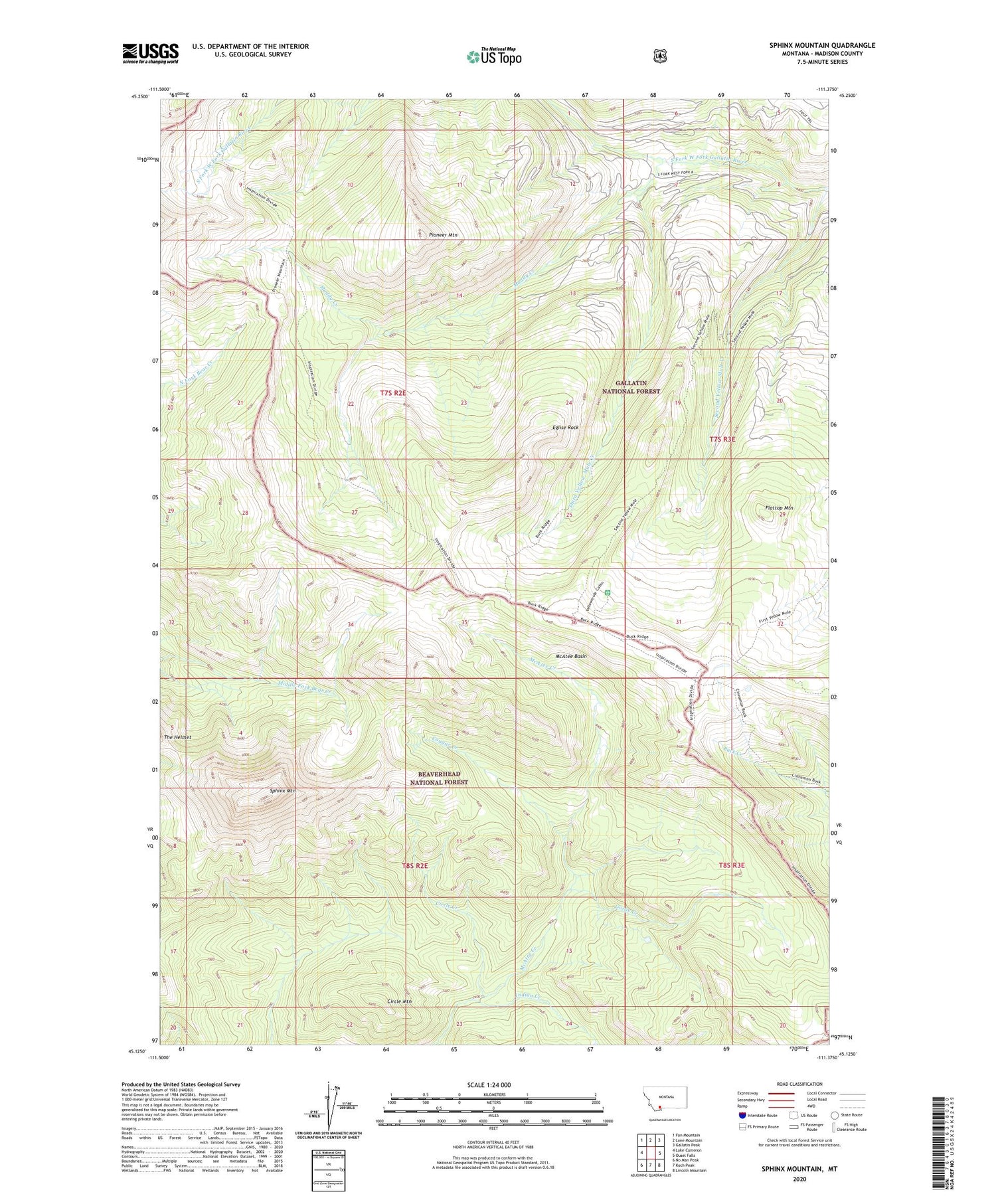 Sphinx Mountain Montana US Topo Map Image