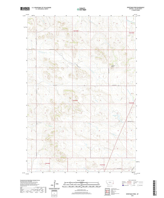 Sportsman Pond Montana US Topo Map Image