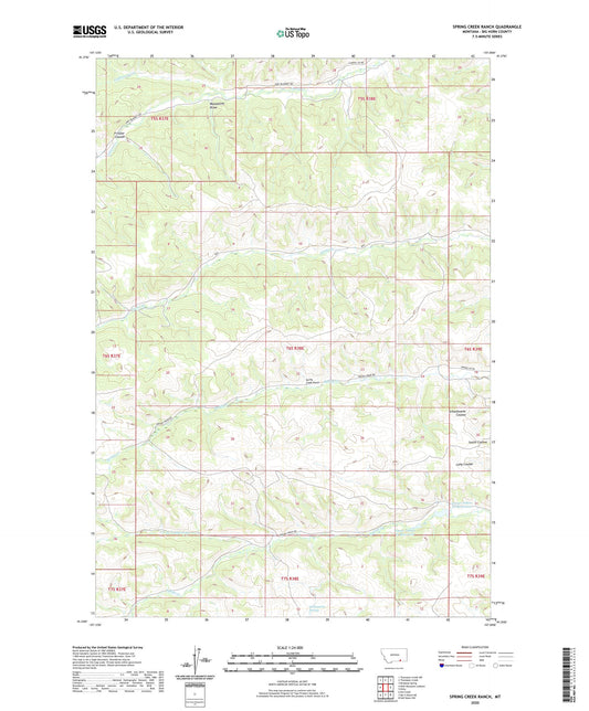 Spring Creek Ranch Montana US Topo Map Image